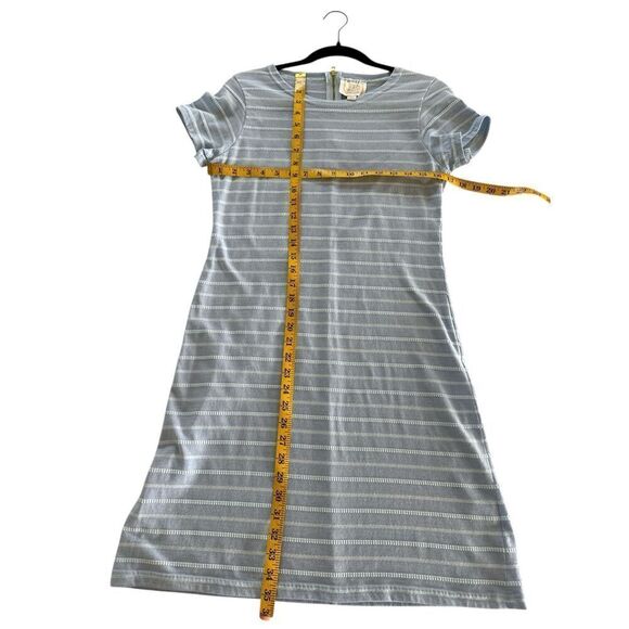 Sail To Sable Women's Short Sleeve Striped Crew Neck Mini Dress Blue Medium NWOT - Picture 6 of 7